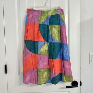 NWOT Gilli Colorful Geometric Midi Skirt